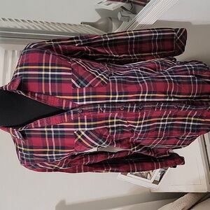 Anthropologie Skies Are Blue Plaid Button Down